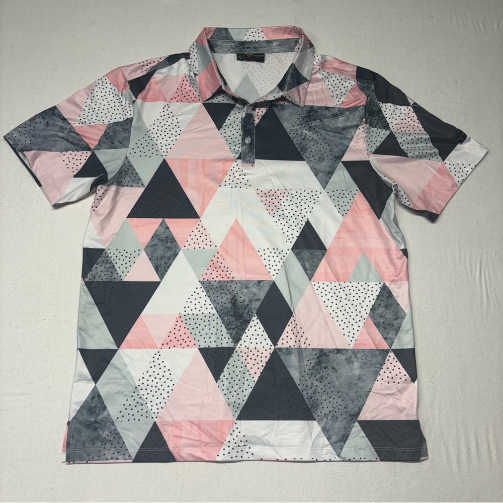 Yatta Men's Birdie Dropper Golf Polo‎ Shirt Multi-Color Short Sleeve Size L